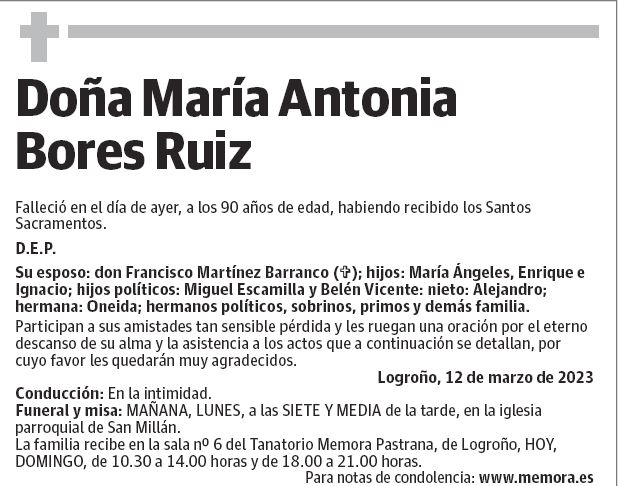 Doña María Antonia Bores Ruiz