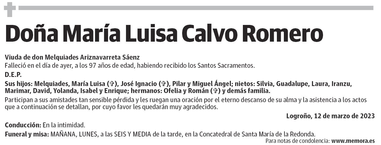 Doña María Luisa Calvo Romero
