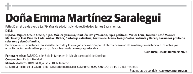 Doña Emma Martínez Saralegui