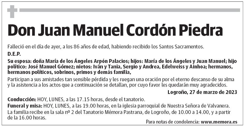 Don Juan Manuel Cordón Piedra