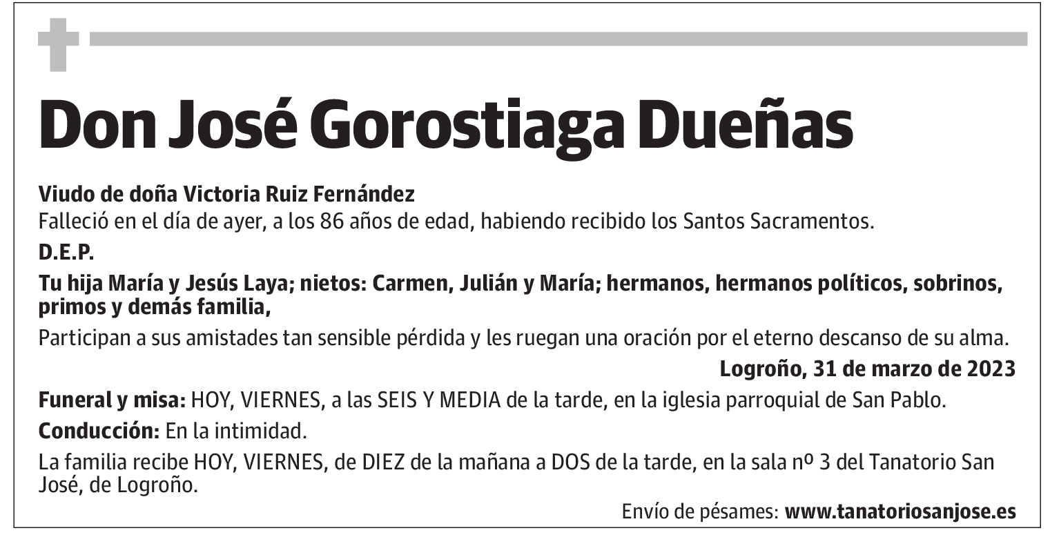 Don José Gorostiaga Dueñas