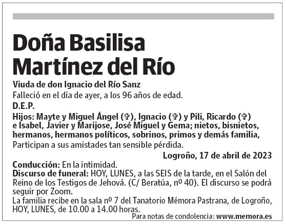 Doña Basilisa Martínez del Río