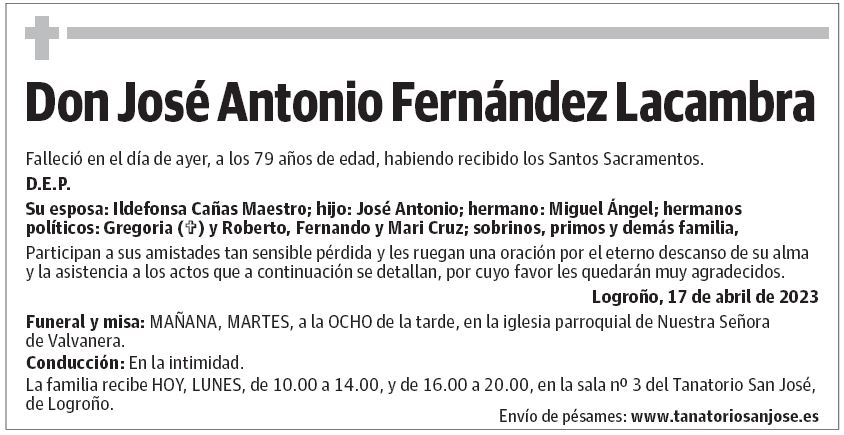 Don José Antonio Fernández Lacambra
