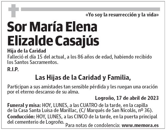 Sor María Elena Elizalde Casajús