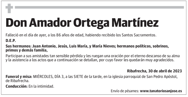 Don Amador Ortega Martínez
