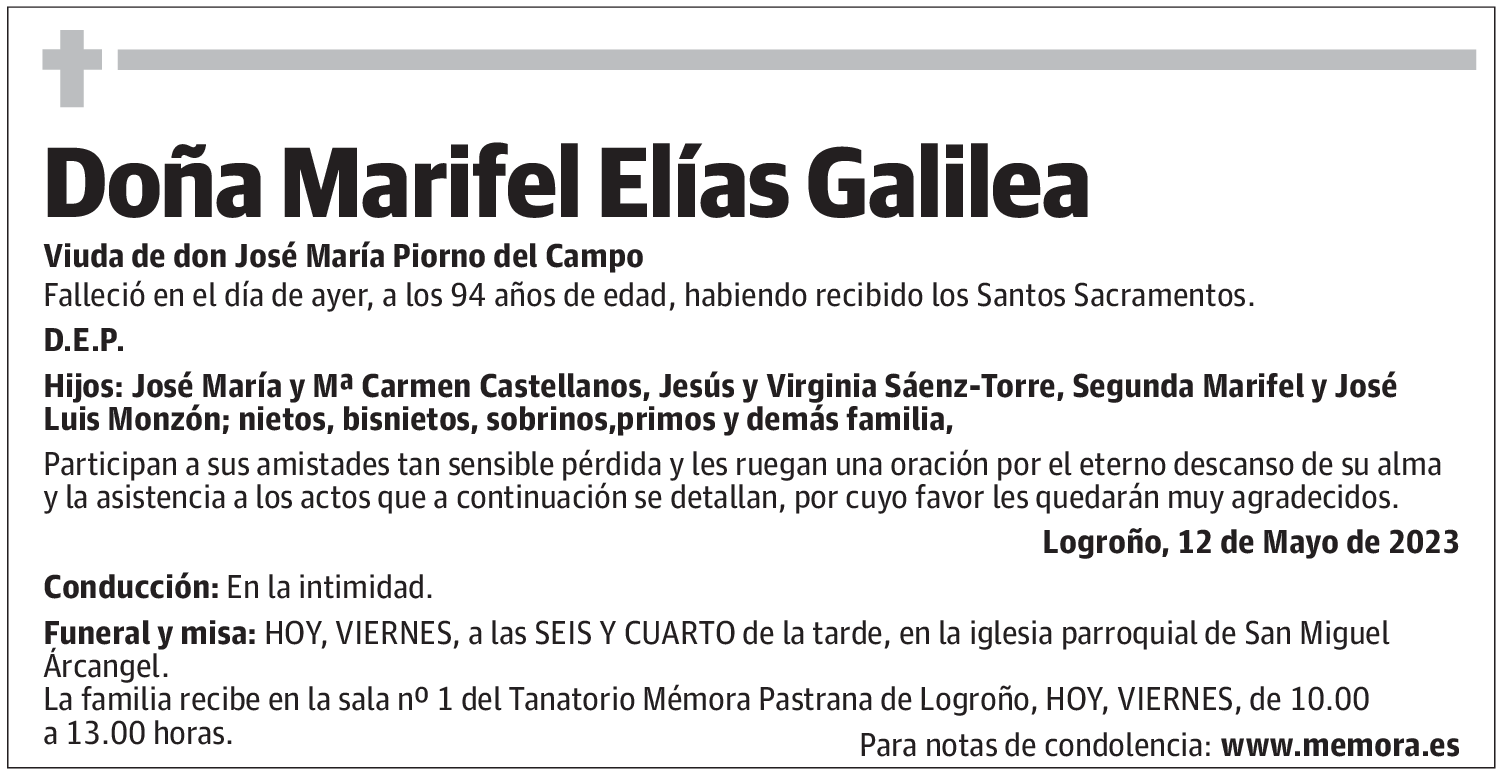 Doña Marifel Elías Galilea