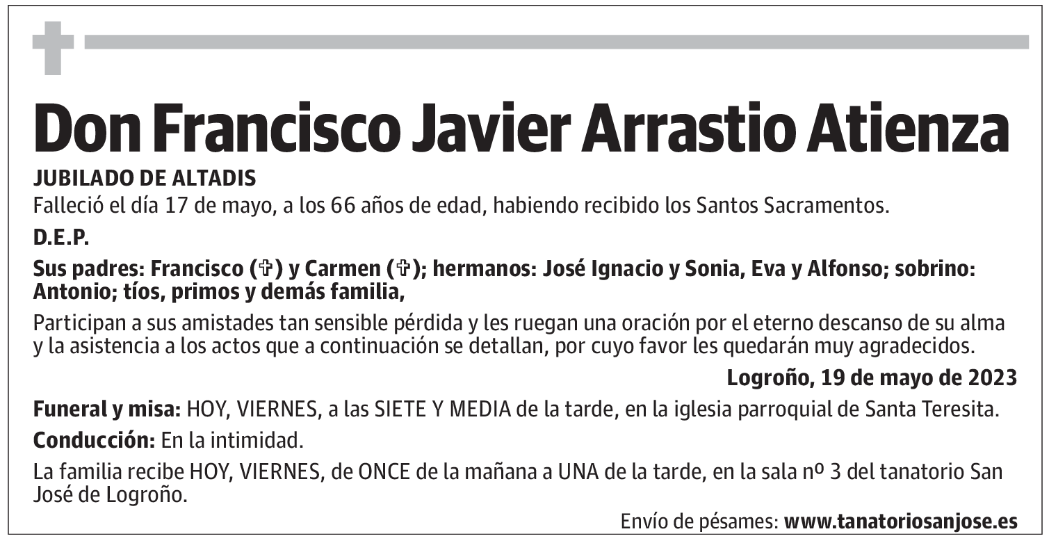 Don Francisco Javier Arrastio Atienza