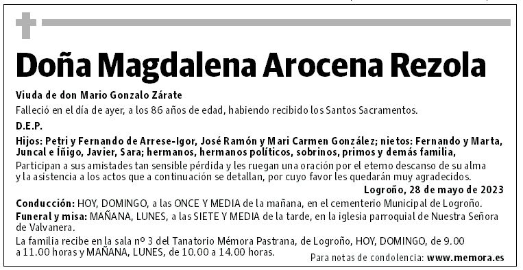 Doña Magdalena Arocena Rezola