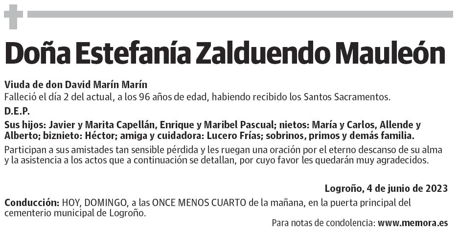 Doña Estefanía Zalduendo Mauleón