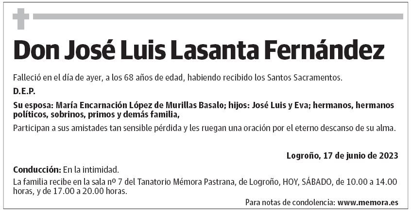 Don José Luis Lasanta Fernández