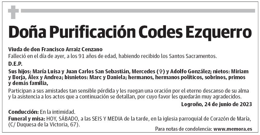 Doña Purificación Codes Ezquerro