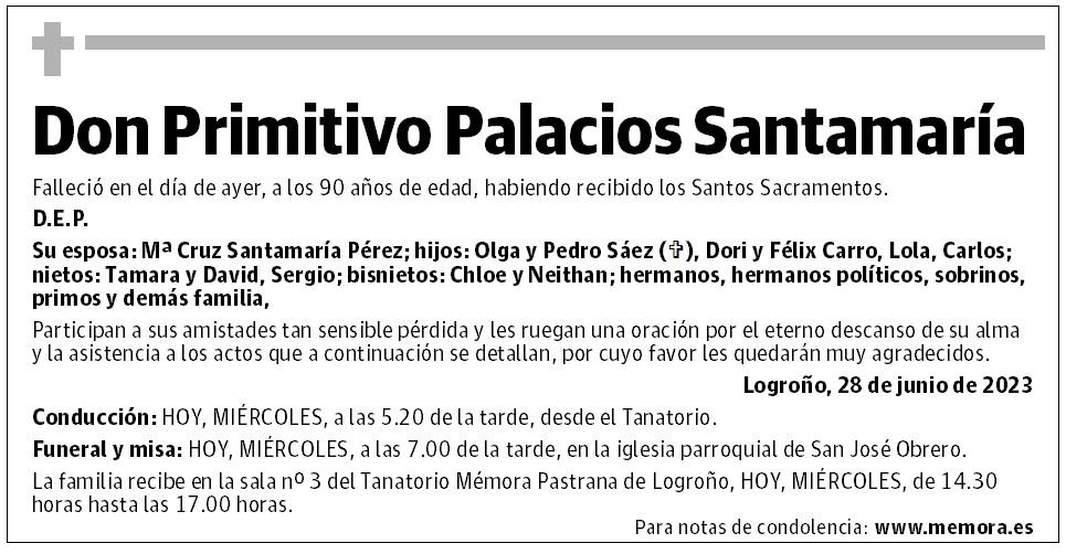 Don Primitivo Palacios Santamaría