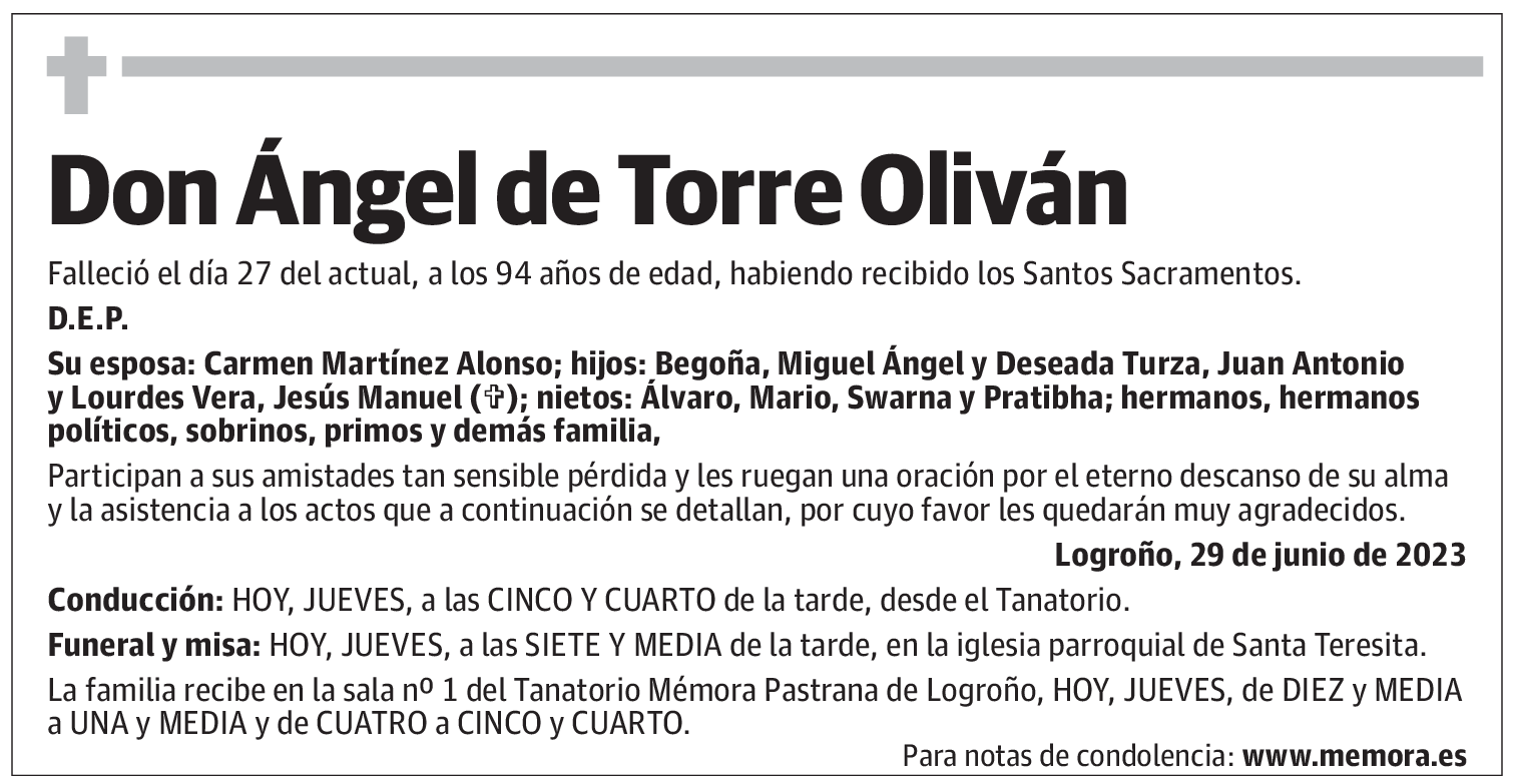 Don Ángel de Torre Oliván