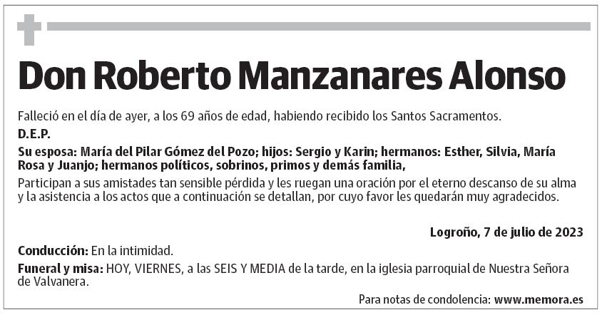 Don Roberto Manzanares Alonso