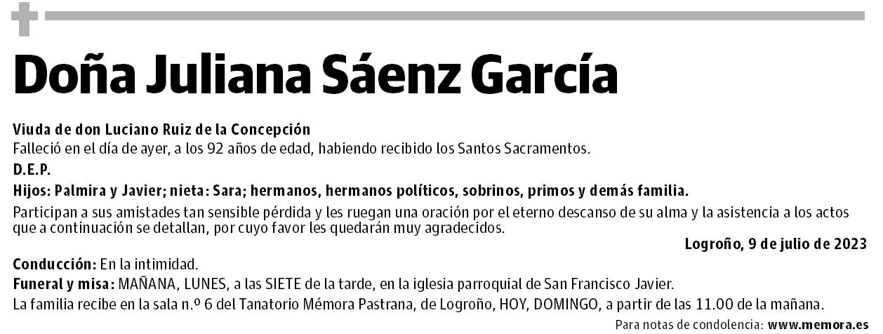 Doña Juliana Sáenz García