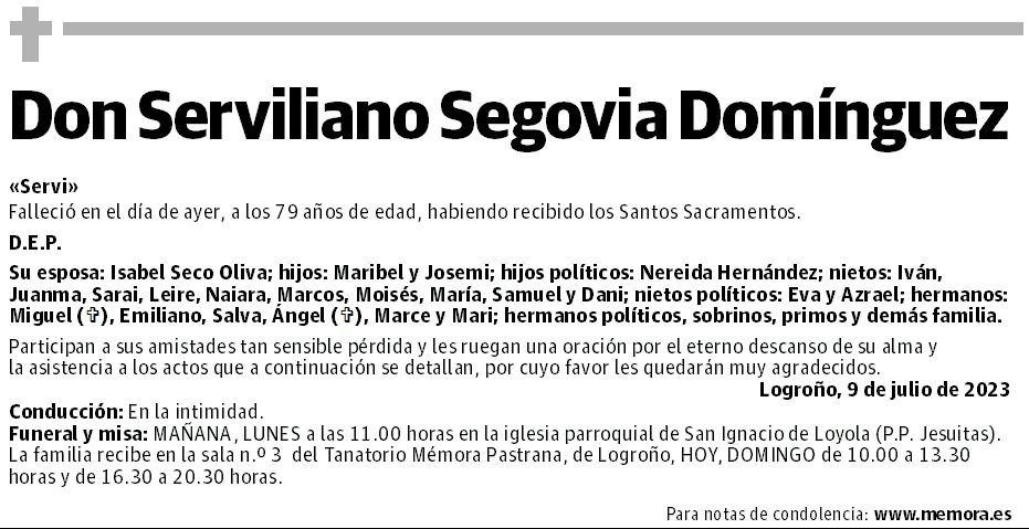 Don Serviliano Segovia Domínguez