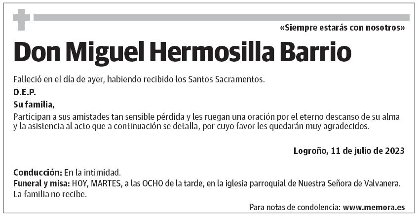 Don Miguel Hermosilla Barrio