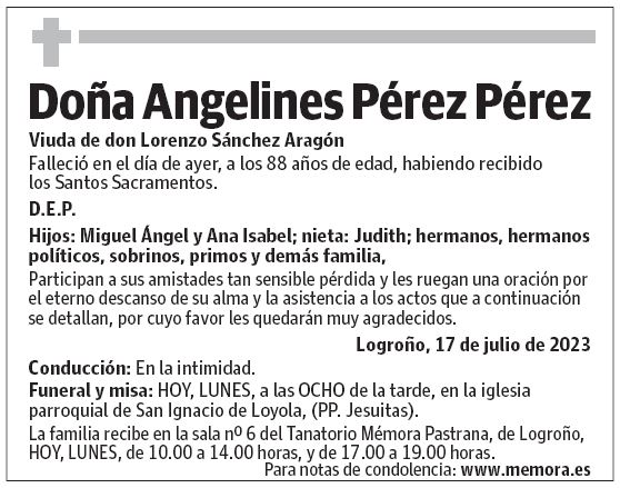 Doña Angelines Pérez Pérez