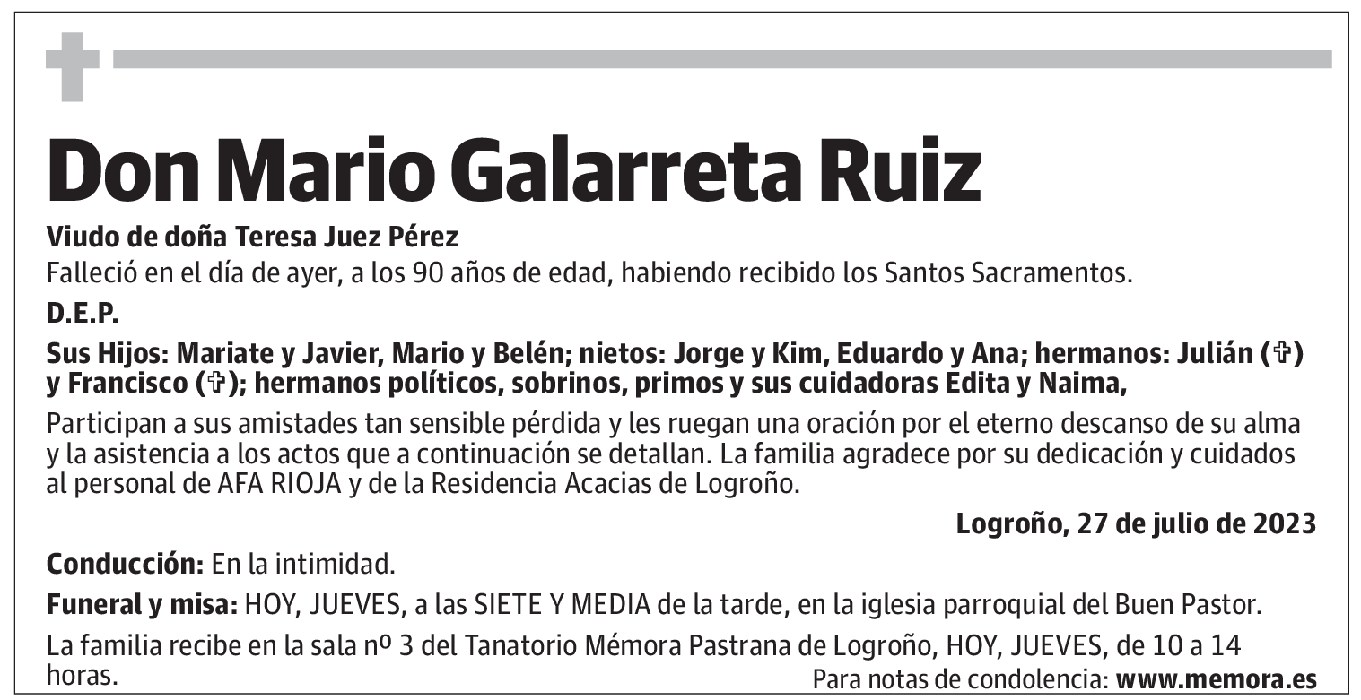 Don Mario Galarreta Ruiz