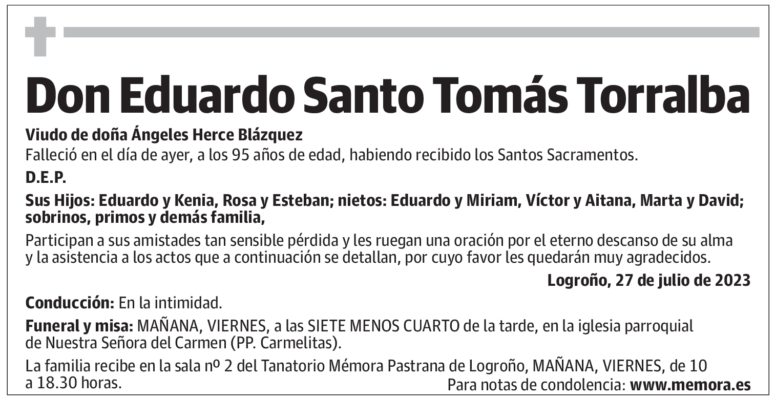 Don Eduardo Santo Tomás Torralba