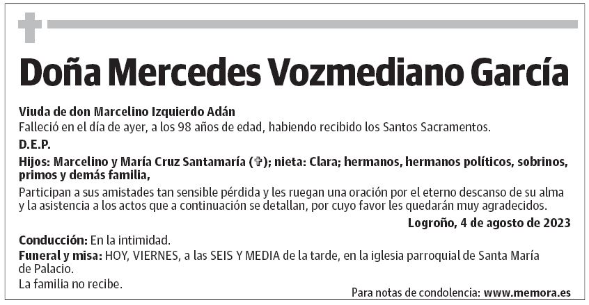 Doña Mercedes Vozmediano García
