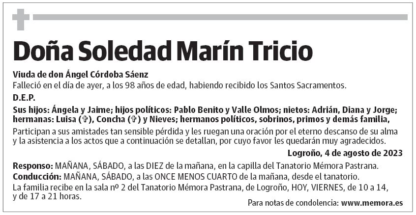 Doña Soledad Marín Tricio