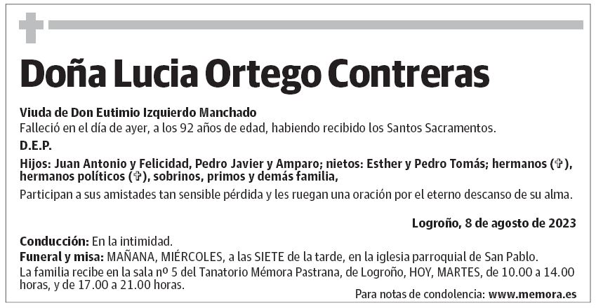 Doña Lucia Ortego Contreras