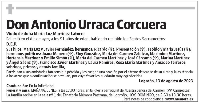 Don Antonio Urraca Corcuera