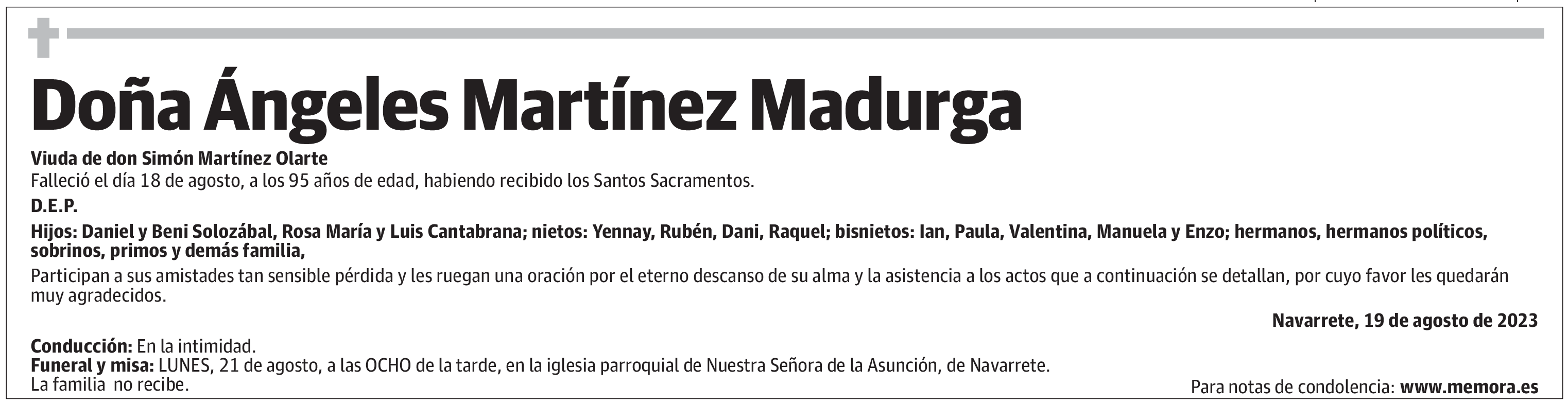 Doña Ángeles Martínez Madurga