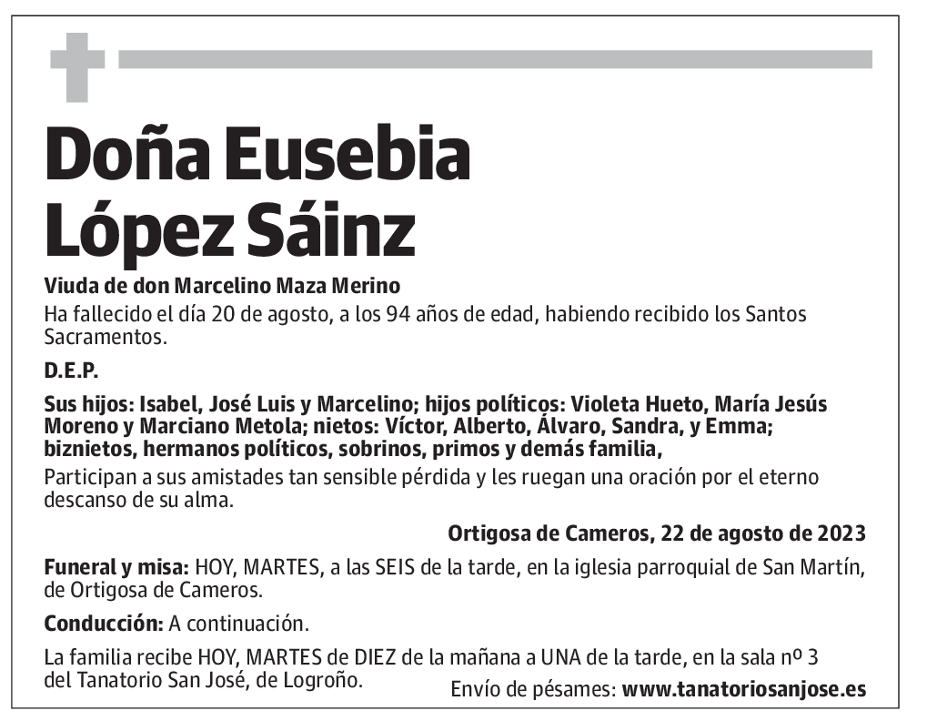 Doña Eusebia López Sáinz