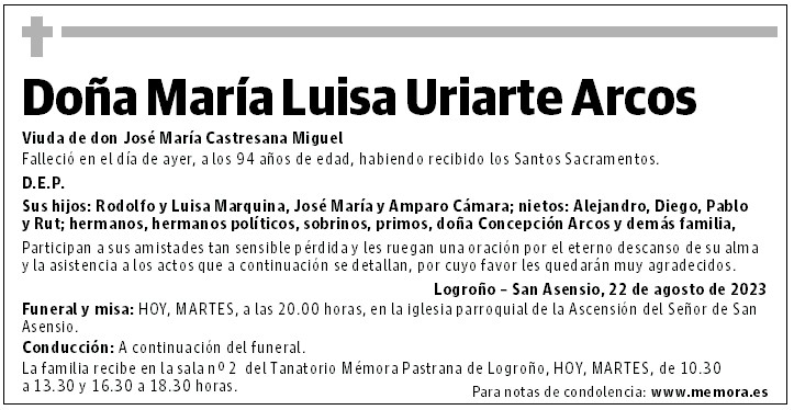 Doña María Luisa Uriarte Arcos