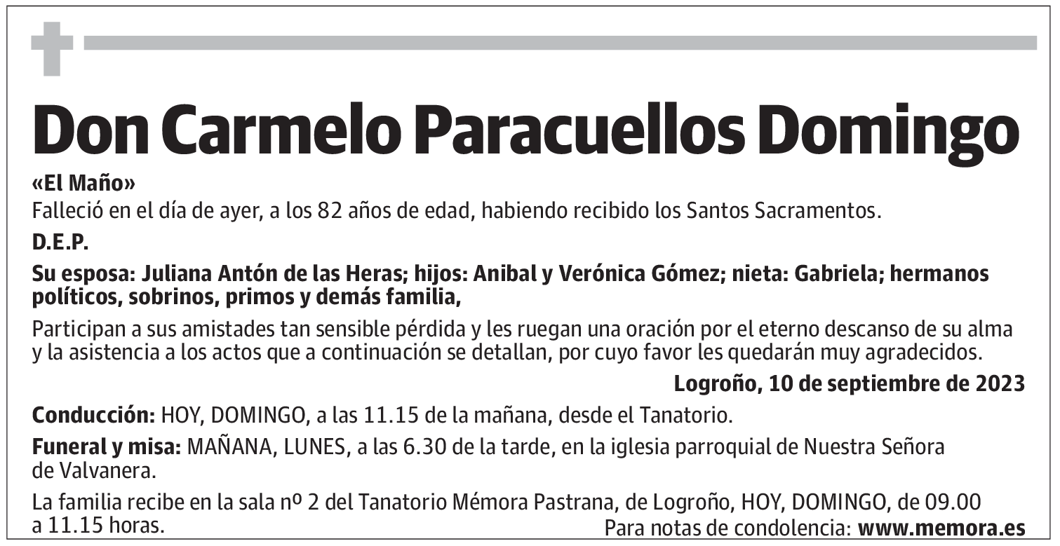 Don Carmelo Paracuellos Domingo