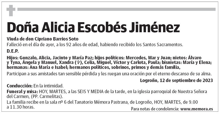Doña Alicia Escobés Jiménez