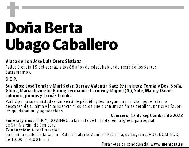 Doña Berta Ubago Caballero