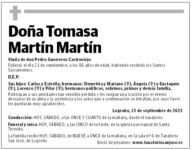 Doña Tomasa Martín Martín