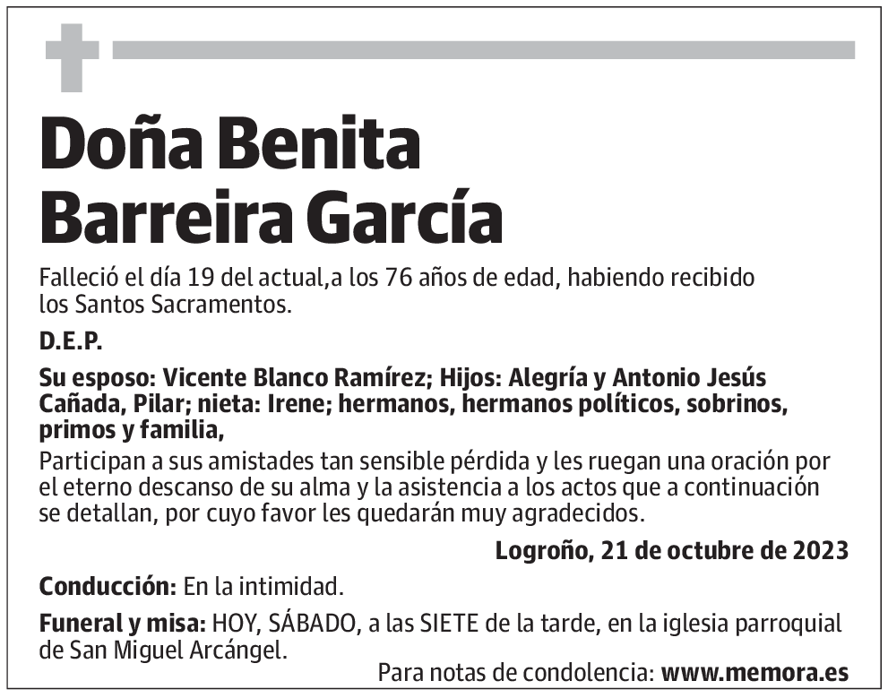 Doña Benita Barreira García