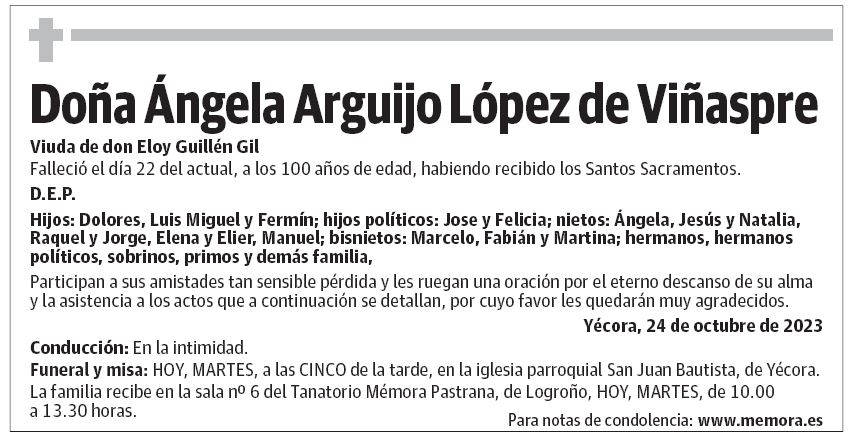 Doña Ángela Arguijo López de Viñaspre