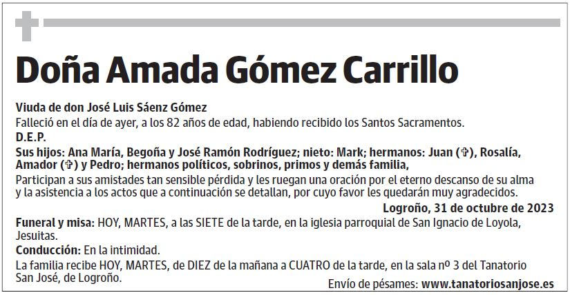 Doña Amada Gómez Carrillo
