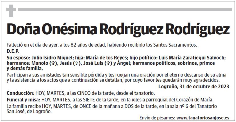 Doña Onésima Rodríguez Rodríguez
