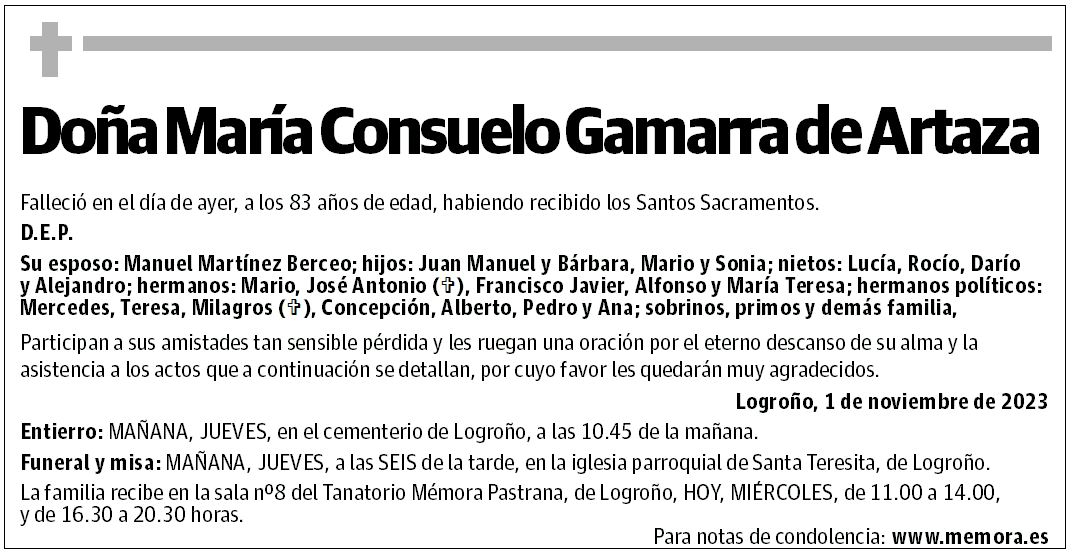 Doña María Consuelo Gamarra de Artaza
