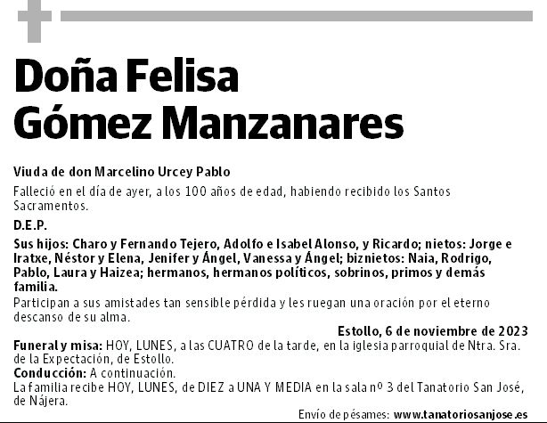 Doña Felisa Gómez Manzanares