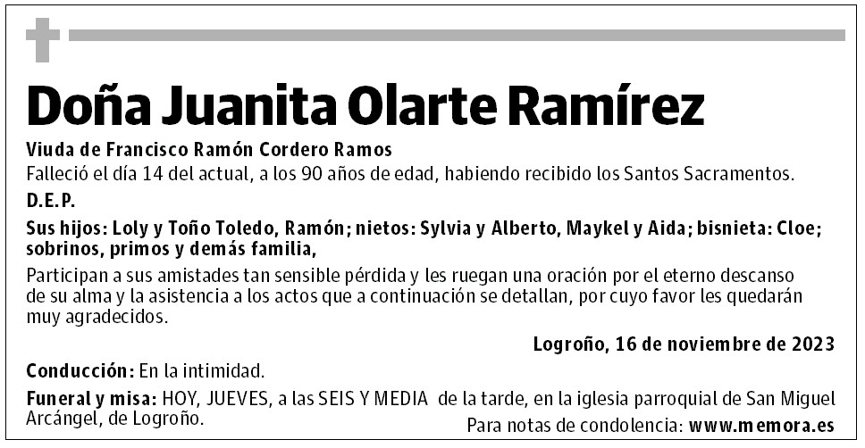 Doña Juanita Olarte Ramírez