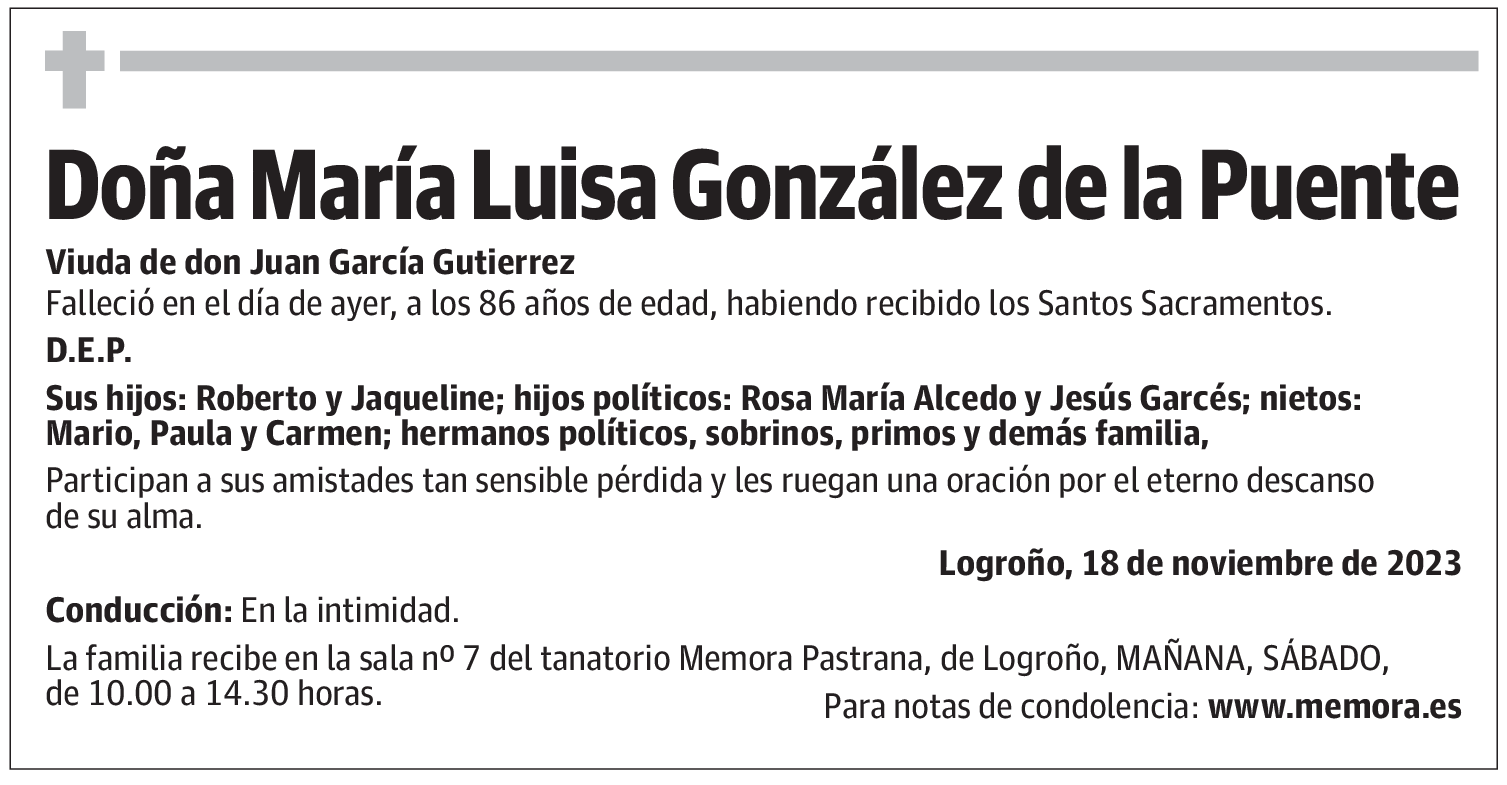 Doña María Luisa González de la Puente