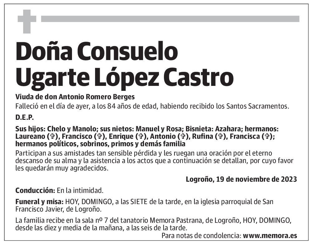 Doña Consuelo Ugarte López Castro