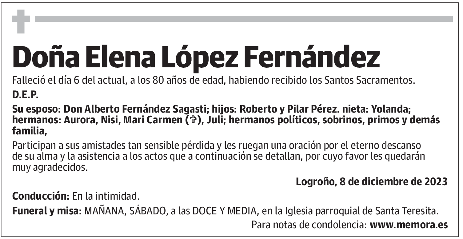 Doña Elena López Fernández