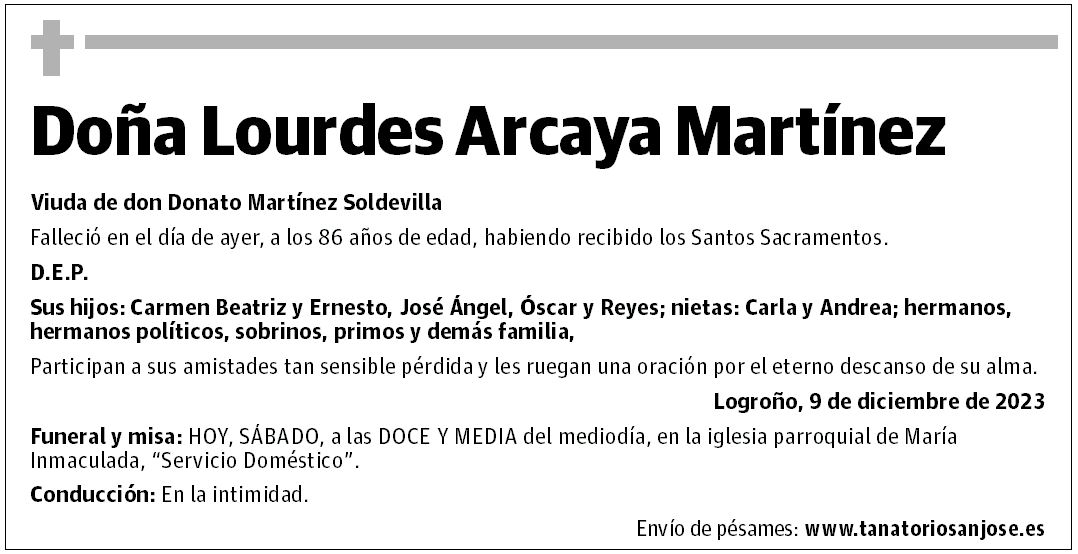 Doña Lourdes Arcaya Martínez