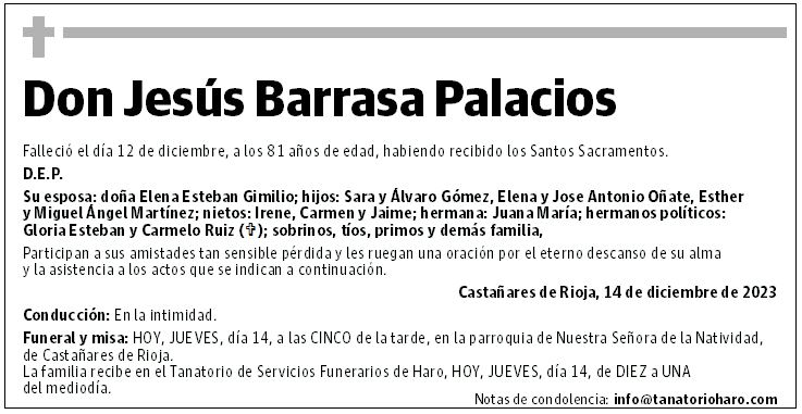 Don Jesús Barrasa Palacios