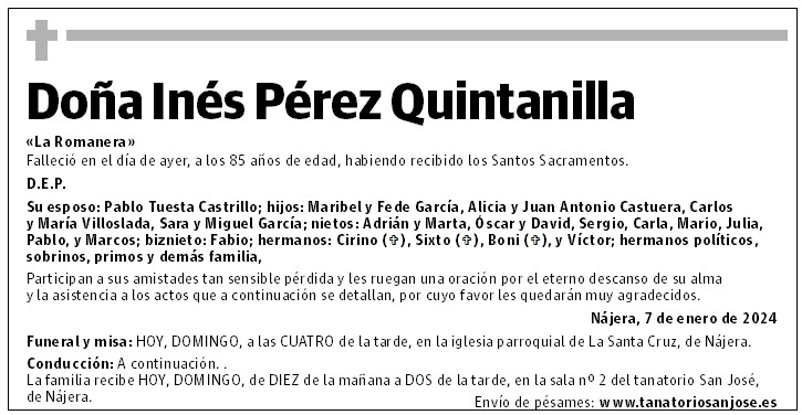 Doña Inés Pérez Quintanilla