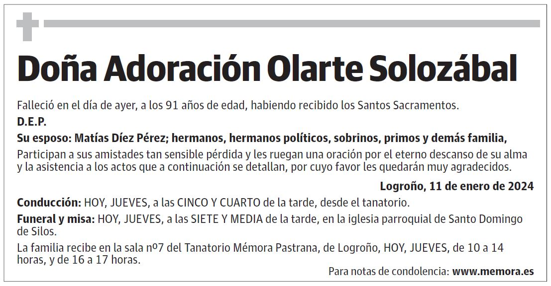 Doña Adoración Olarte Solozábal