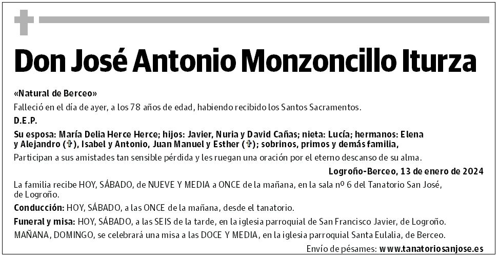 Don José Antonio Monzoncillo Iturza